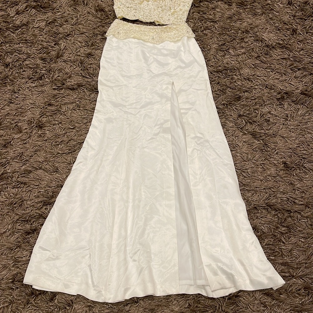 Landa Set  Size 4  Silk Long Evening Wedding Gown Vintage - Picture 6 of 17
